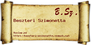Beszteri Szimonetta névjegykártya